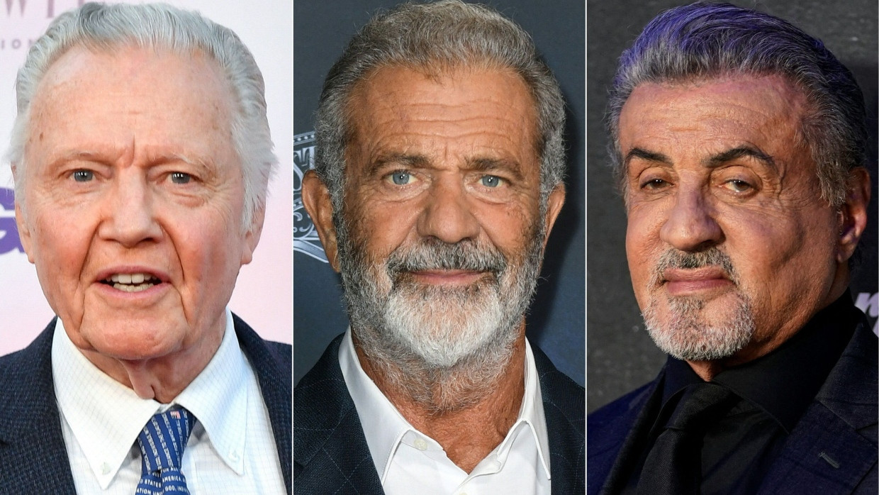 Sind jetzt „Sonderbotschafter“ für Hollywood: Jon Voight, Mel Gibson und Sylvester Stallone (von links).