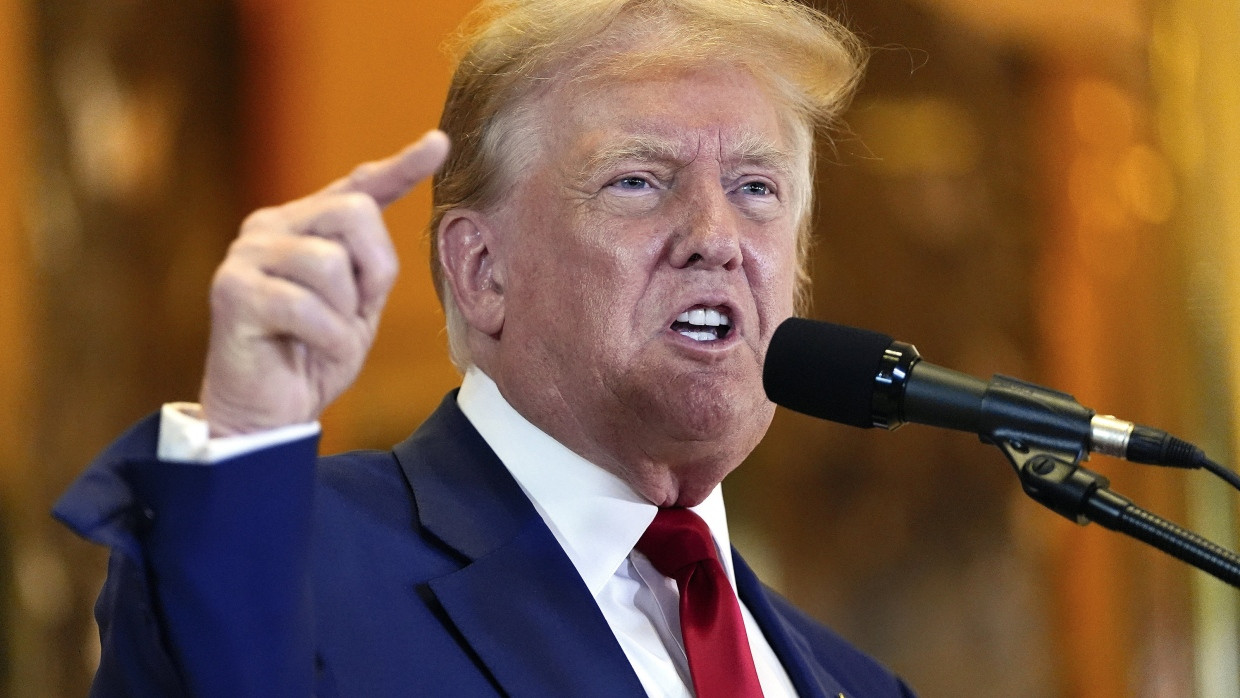 Donald Trump im Mai 2024 auf einer Pressekonferenz im Trump Tower in New York.