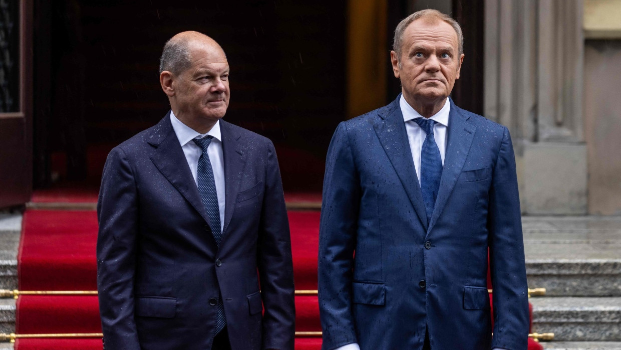 Polens Ministerpräsident Donald Tusk und Bundeskanzler Olaf Scholz im Juli 2024 in Warschau.