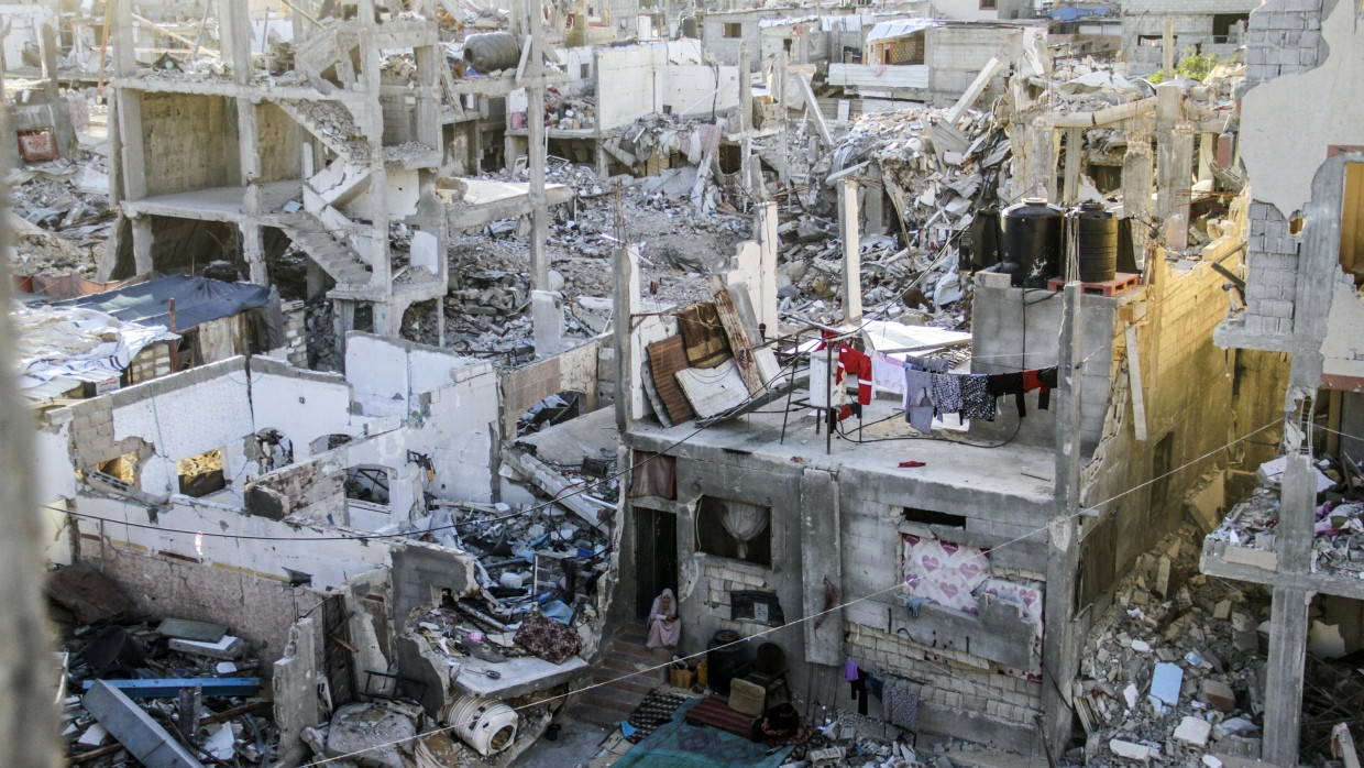 Blick auf einen Teil der zerstörten Stadt Dschabalia im nördlichen Gazastreifen.