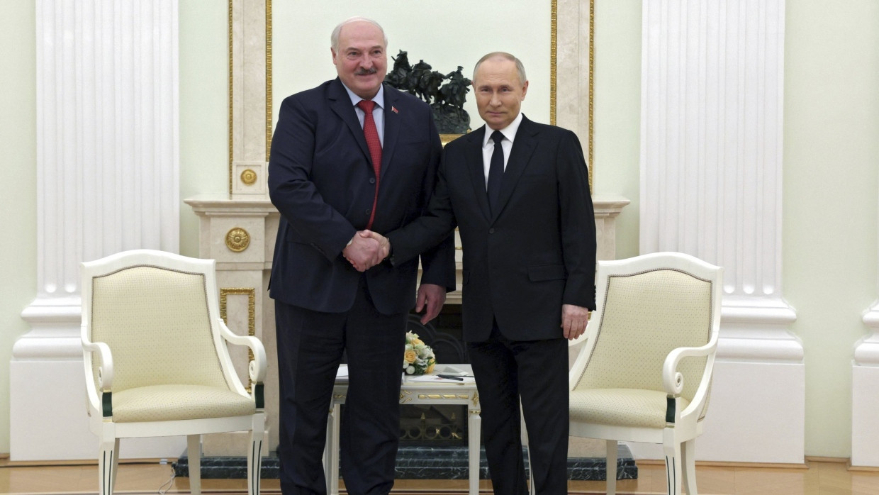 Der russische Präsident Putin und sein belarussischer Amtskollege Lukaschenko bei einem Treffen in Moskau.