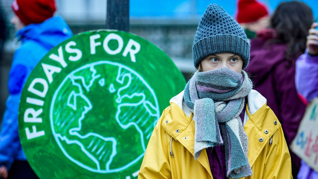 Strenger Blick: Greta Thunberg Ende Dezember bei ihrem traditionellen Klimaprotest vor dem schwedischen Parlament in Stockholm