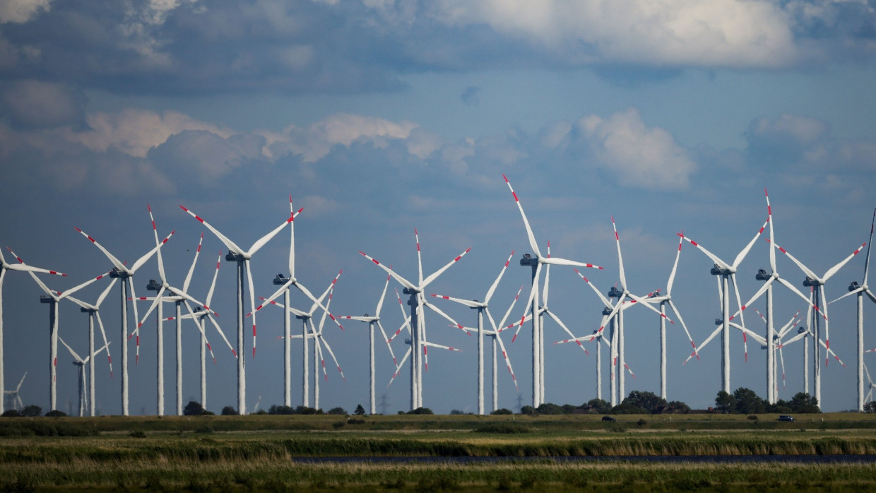 Windpark an der Nordseeküste in Schleswig-Holstein.