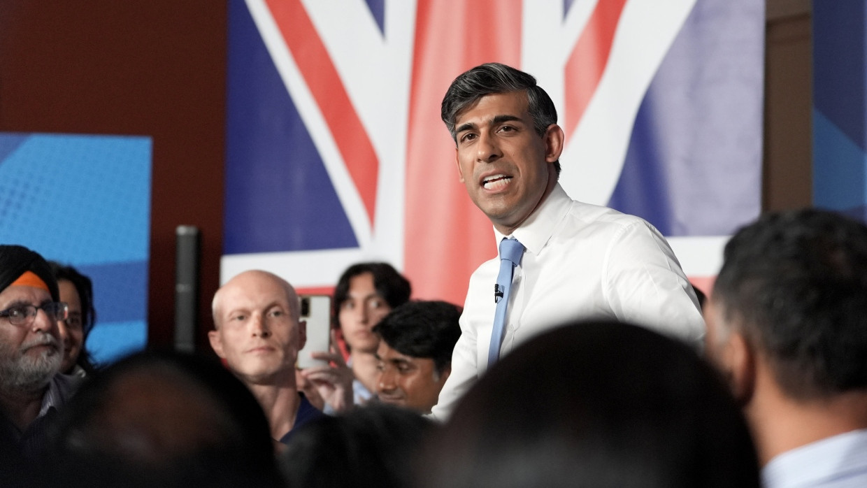 Mit einem klaren Plan: Rishi Sunak als Wahlkämpfer in London.