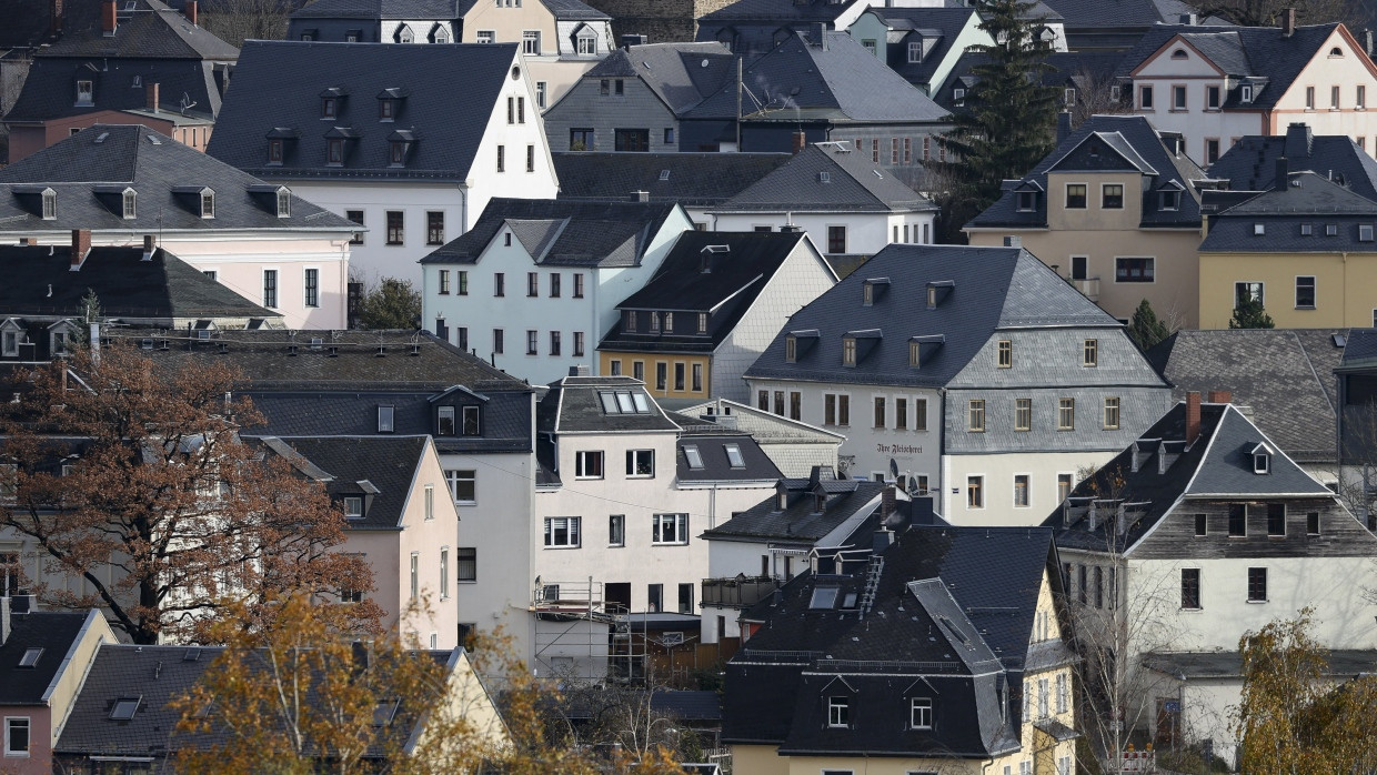 Stadtzentrum von Schneeberg in Sachsen