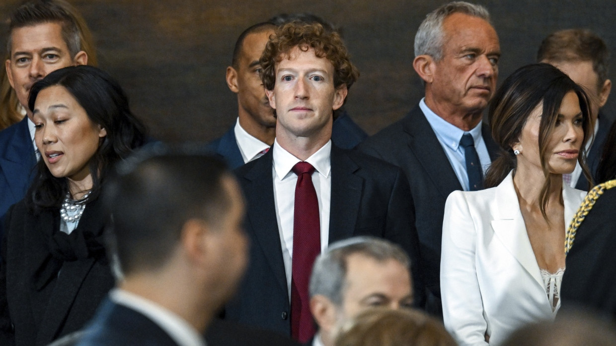 Meta-Chef Mark Zuckerberg bei der Amtseinführung von US-Präsident Trump in der Rotunde des US-Kapitols.