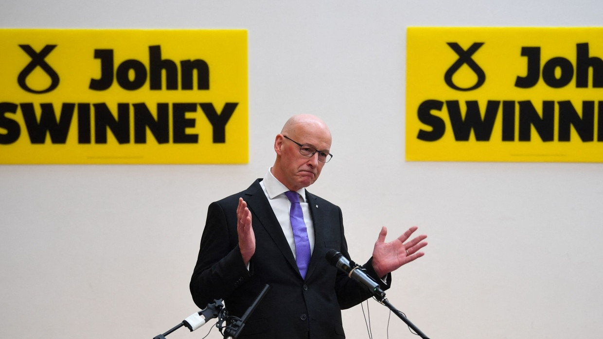 John Swinney am vergangenene Donnerstag in Edinburgh