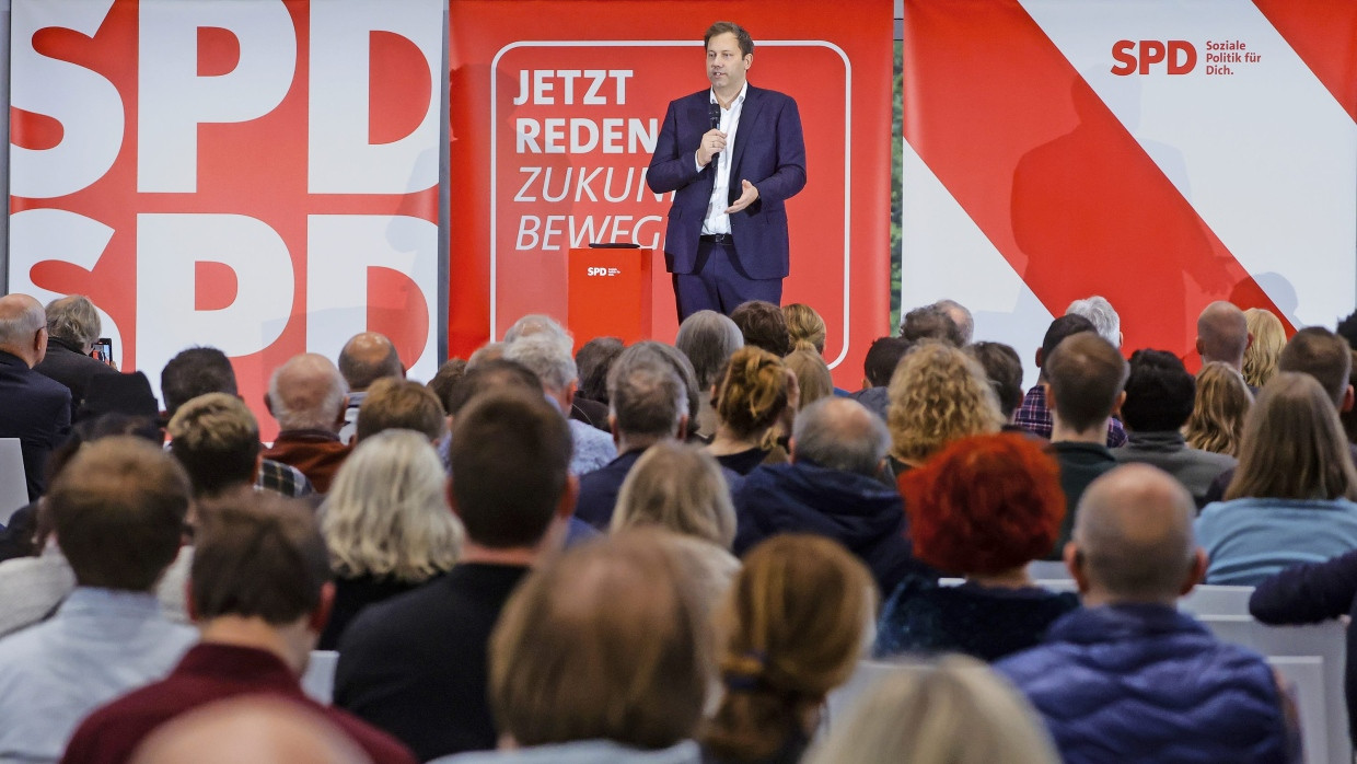 Stützt Scholz: Lars Klingbeil bei einer Veranstaltung der SPD am Samstag in Essen