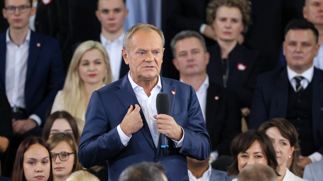 Der polnische Ministerpräsident Donald Tusk am Samstag in Warschau