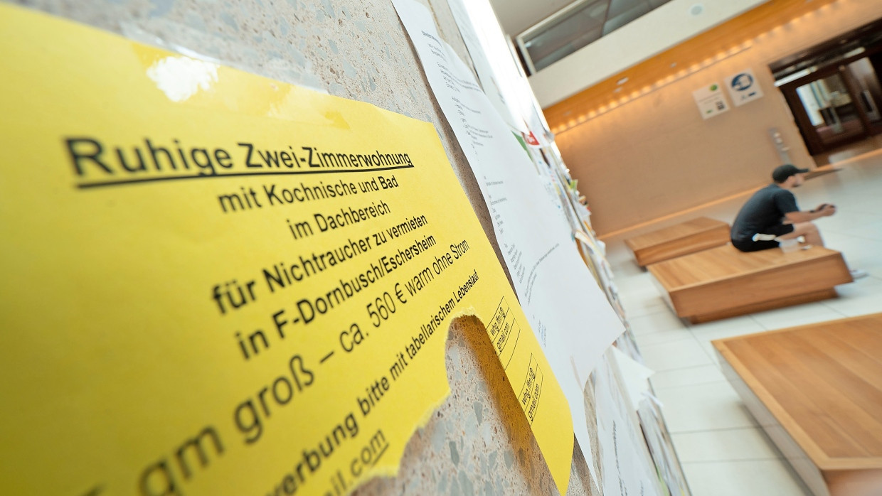 Begehrt: eine Wohnungsanzeige in der Frankfurter Goethe-Universität