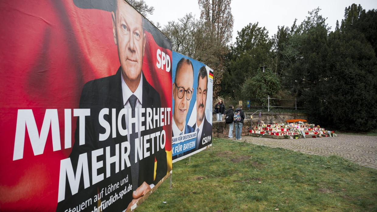 Ja, ein Wahlkampfthema: Am Park Schöntal in Aschaffenburg, wo zwei Menschen erstochen wurden