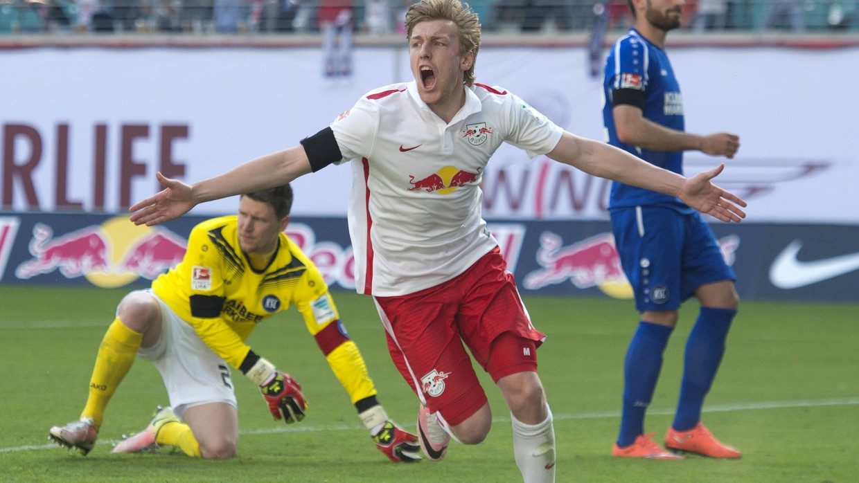 Das Tor zur Bundesliga: Emil Forsberg schießt Leipzig ins Oberhaus