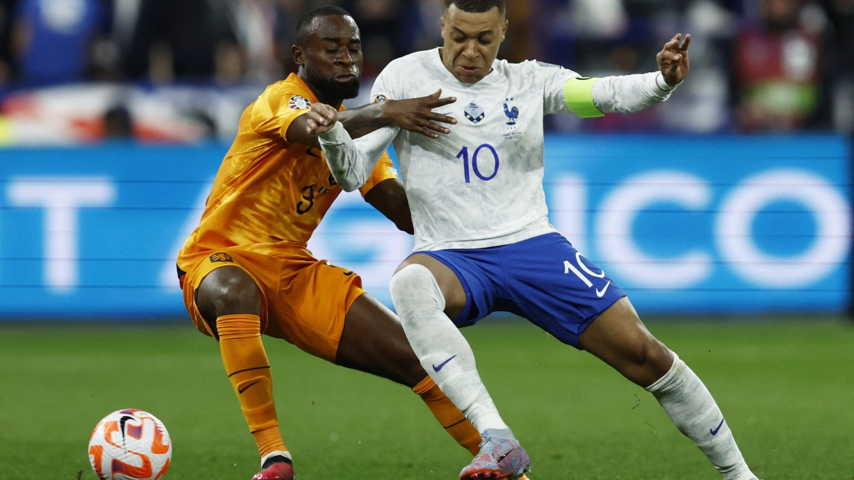 Kein Zugriff: Kylian Mbappé traf gegen die Niederlande doppelt.