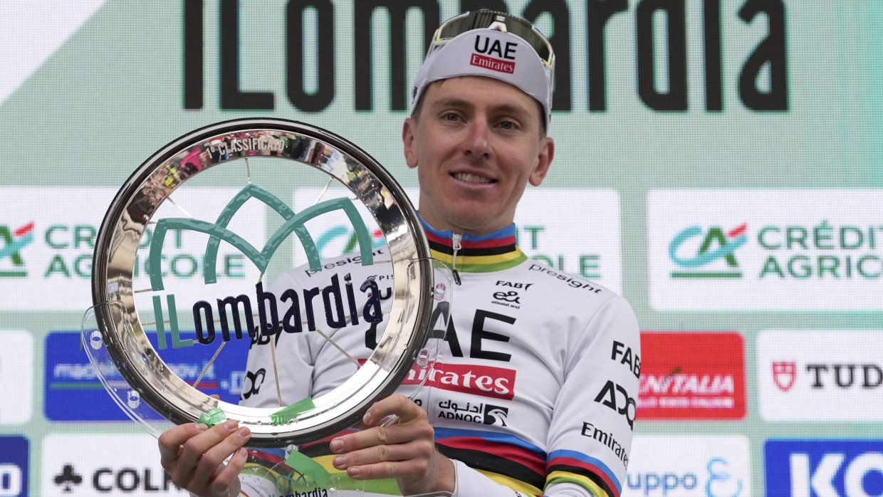 Der Slowene Tadej Pogacar gewinnt zum vierten Mal die Lombardei-Rundfahrt und stellt einen neuen Rekord auf.