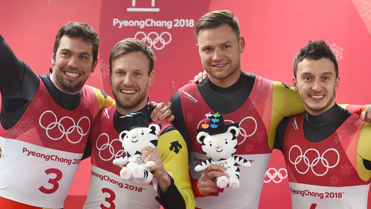 Doppelte deutsche Freude: Tobias Wendl und Tobias Arlt holen Gold, Toni Eggert und Sascha Benecken Bronze (von links nach rechts).