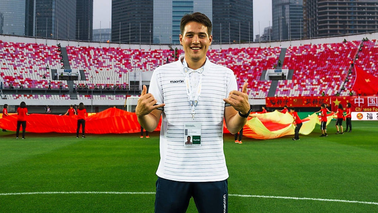 Einsatz in der WM-Qualifikation: Aaron Krüger im Stadion von Guangzhou