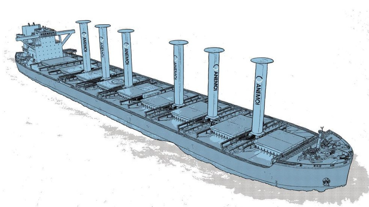 Die „Fletter-Rotoren“ sind eine Idee aus den 1920er Jahren, die nun wieder auflebt. Maximaler Vortrieb wird damit bei halbem Wind erreicht, also dann, wenn der Wind genau von der Seite kommt.