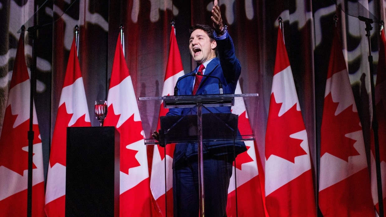 Sein Kampf um die Zustimmung der Kanadier ist zu Ende:  Ministerpräsident Justin Trudeau bei einer Veranstaltung in Ottawa