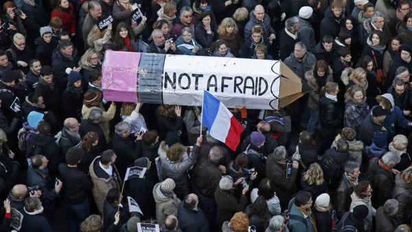 Da waren sich noch alle einig im Protest: die französische Großdemonstration der Marche républicaine vom 11. Januar 2015 in Paris