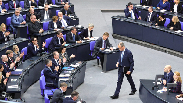 Der CDU-Vorsitzende Friedrich Merz am Mittwoch im Bundestag