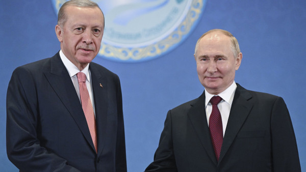 Der türkische Präsident Recep Tayyip Erdoğan und der russische Präsident Wladimir Putin im Juli 2024 in Astana