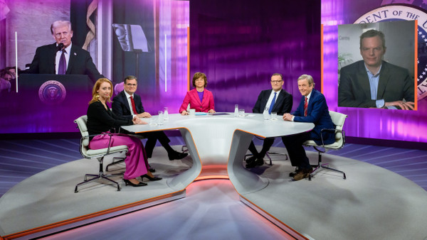 Zu Gast bei Maybritt Illner (M): Melanie Amann, Wolfgang Schmidt, Jens Spahn, Claus Kleber, Florian Neuhann (v.l.)