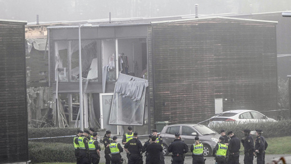 Ein Wohngebiet nahe Uppsala am Donnerstagmorgen nach einer Explosion