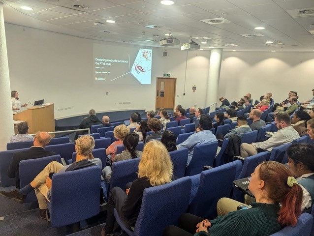 Delegates listen to speaker at the Midlands Biophysical event