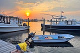 Boats in the harbor at Kismet, Fire Island