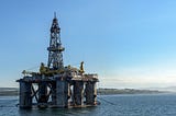 An oil rig out on the North Sea