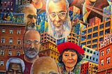 An art piece of the TODCO Group founders by TODCO Group Artist in Residence and local San Francisco Public Muralist/Artist, Michael Rios.