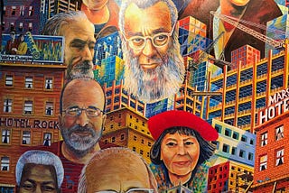 An art piece of the TODCO Group founders by TODCO Group Artist in Residence and local San Francisco Public Muralist/Artist, Michael Rios.