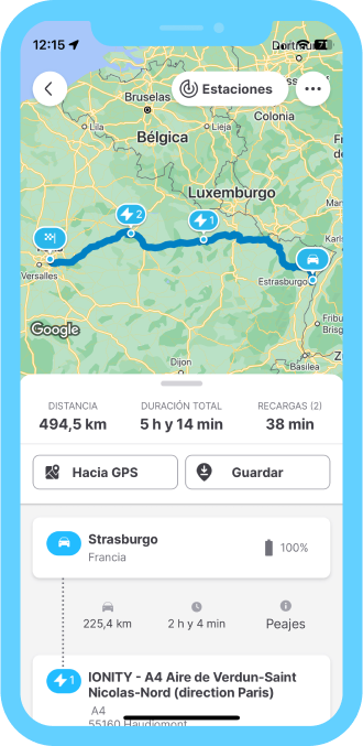 Su compañero de ruta favorito <span>para encontrar los puntos de recarga</span>