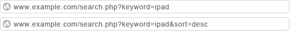 Search sort URL example