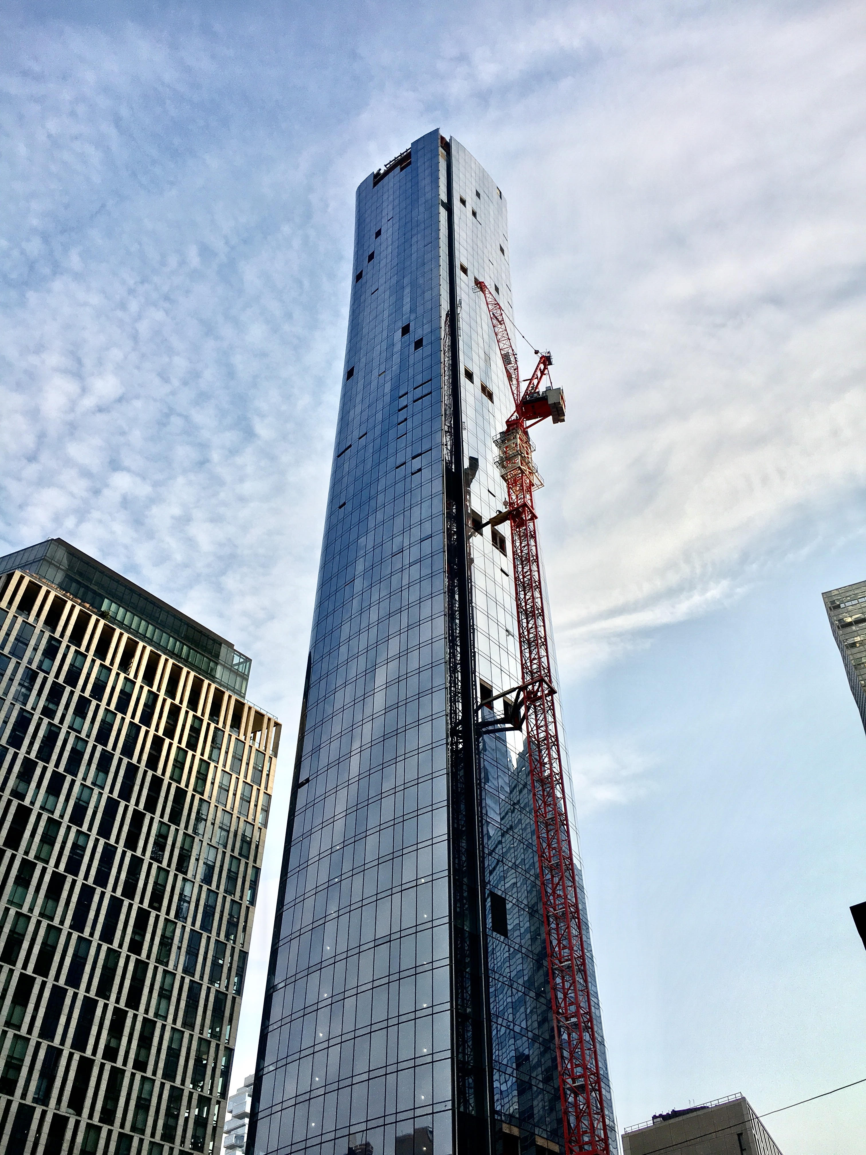 111 Murray Street with crane coming down on south side. Photograph by Michael Young