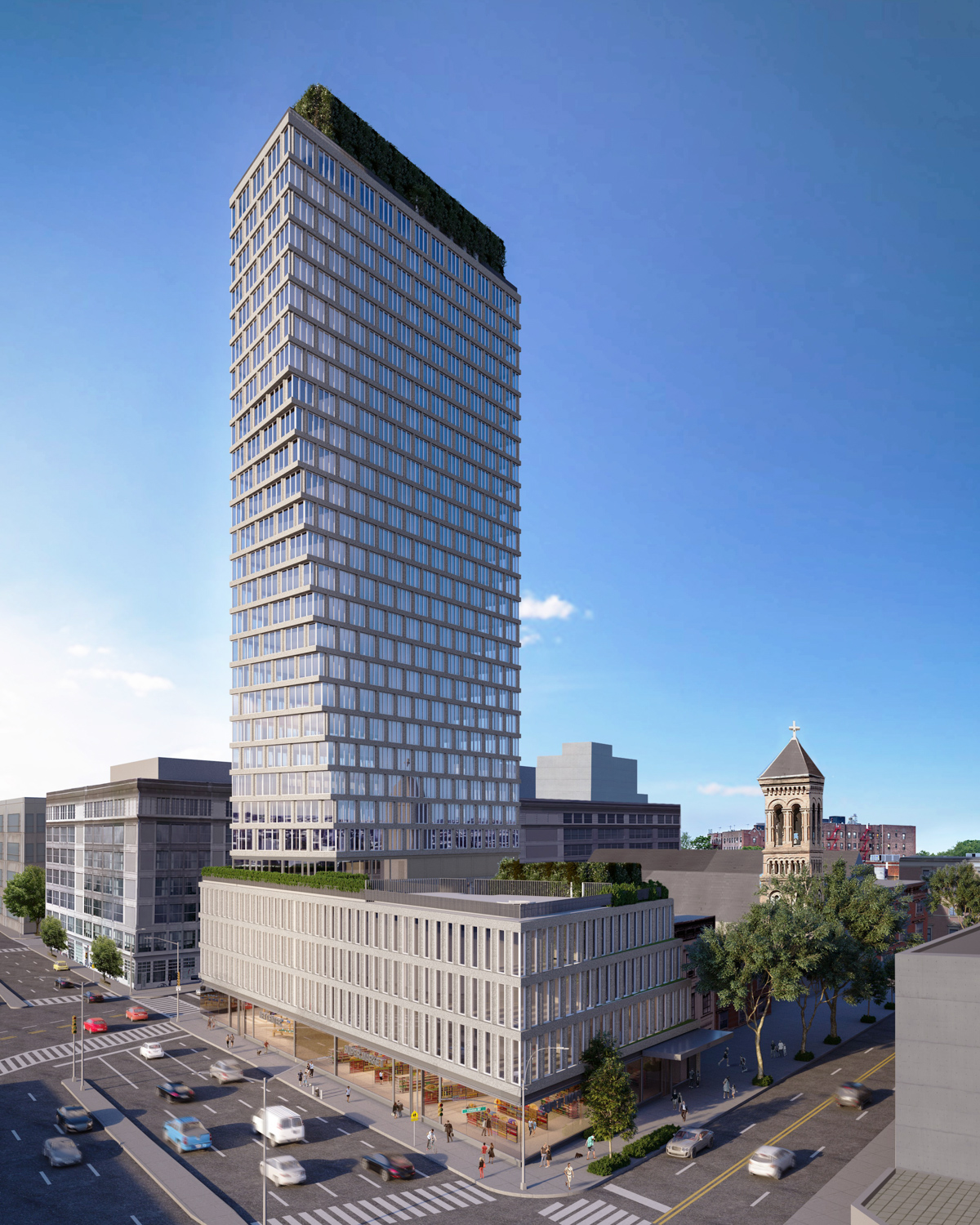 550 Clinton Avenue, rendering by Morris Adjmi Architects