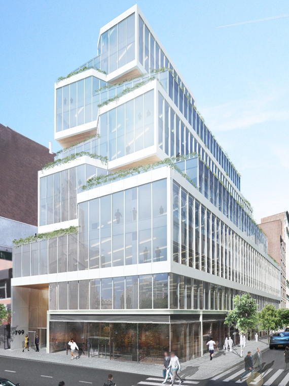 Rendering of new building at 799 Broadway, Courtesy of Normandy Realty