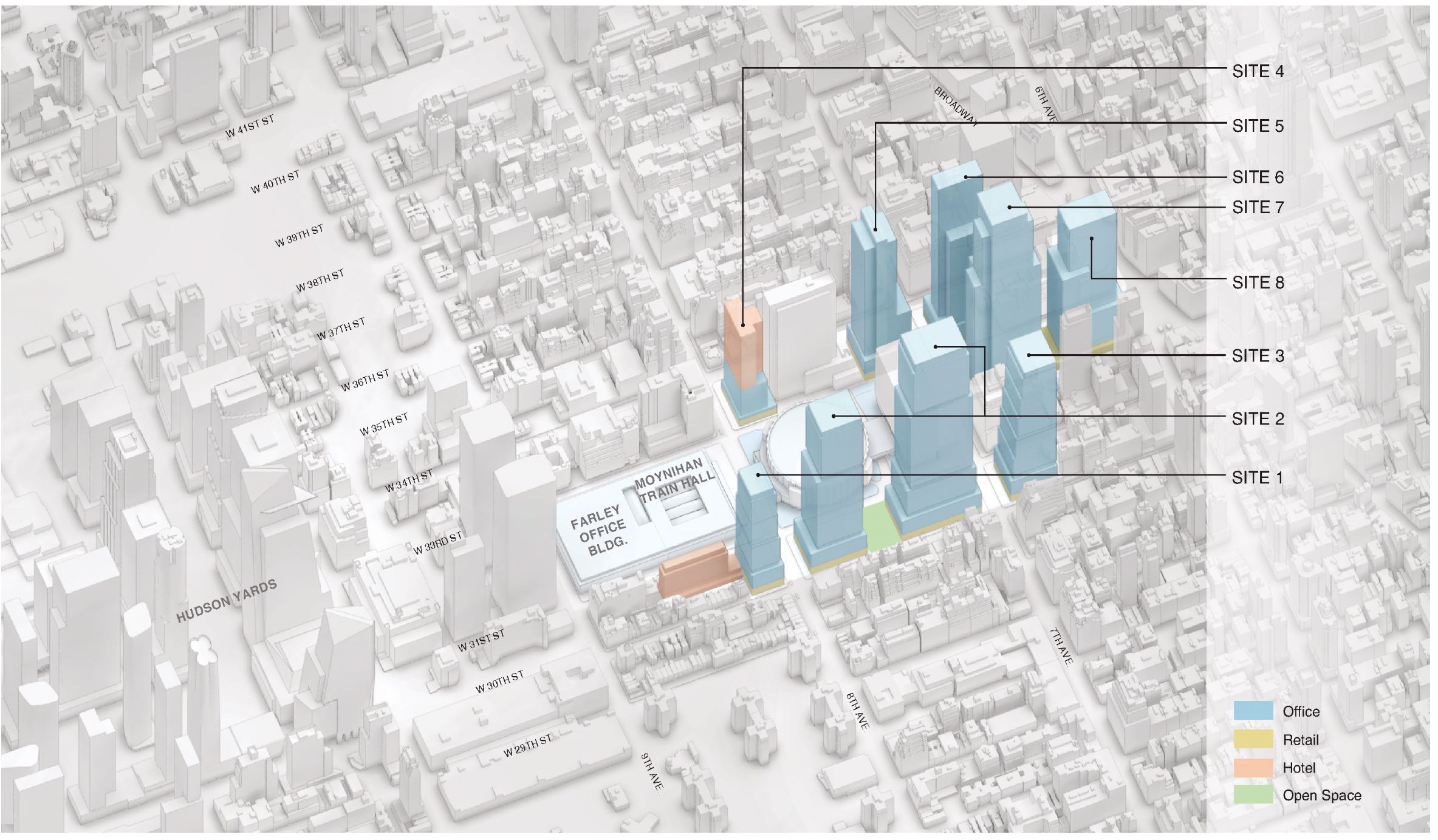 Map depicts proposed building massing within Empire State Complex - Empire State Development