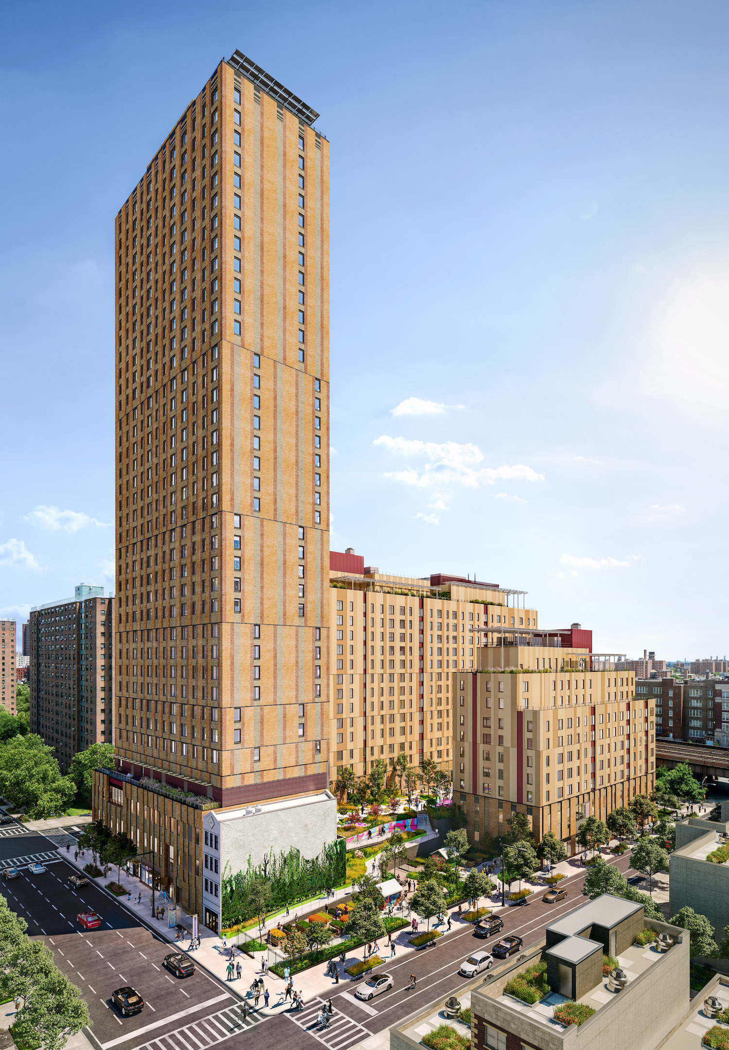 Rendering of the Sendero Verde complex in East Harlem