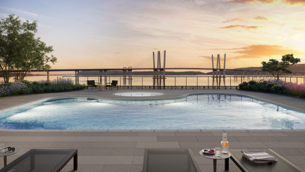 Rendering of rooftop deck at the Daymark Condominiums, courtesy of Cahn PR