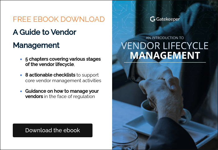 FREE EBOOK DOWNLOAD A Guide to Vendor Management 5 chapters covering various stages of the vendor lifecycle, 8 actionable checklists to support core vendor management activities Guidance on how to manage your vendors in the face of regulation  