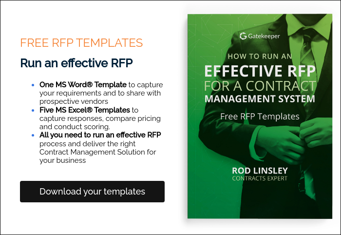 FREE RFP TEMPLATES Run an effective RFP One MS Word® Template to capture your requirements and to share with prospective vendors Five MS Excel® Templates to capture responses, compare pricing and conduct scoring.  All you need to run an effective RFP process and deliver the right Contract Management Solution for your business  