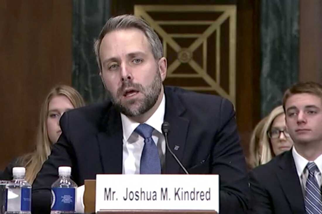 Alaska lawyer Joshua Kindred speaks during a judicial nomination hearing at the U.S. Senate Committee on the Judiciary in Washington, U.S. December 4, 2019 .