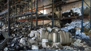 Scenes of destruction at the Factor Druk printing house, one of Ukraine's largest, can be seen days after it was hit in a Russian missile attack, on May 27.