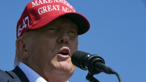 Republican presidential candidate former President Donald Trump speaks at a campaign rally in Chesapeake, Va., Friday, June 28.