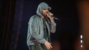 Eminem performs at the event 