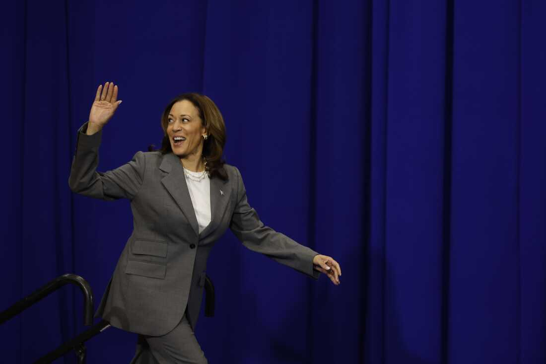 Vice President Harris arrives to deliver remarks on reproductive rights at the University of Maryland on June 24, 2024, the second anniversary of the Supreme Court ruling that overturned Roe v. Wade.