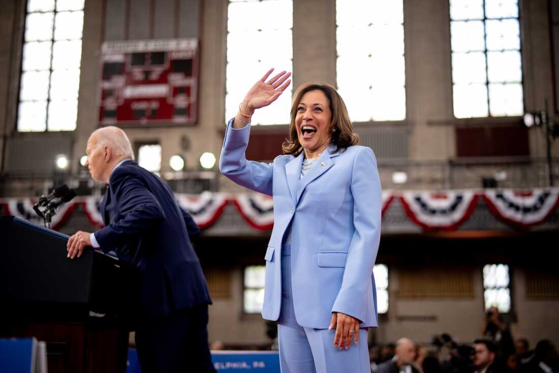 Vice President Harris and President Biden at a rally at Girard College in Philadelphia on May 29, where they launched a nationwide campaign to court black voters. (Photo by Andrew Harnik/Getty Images)