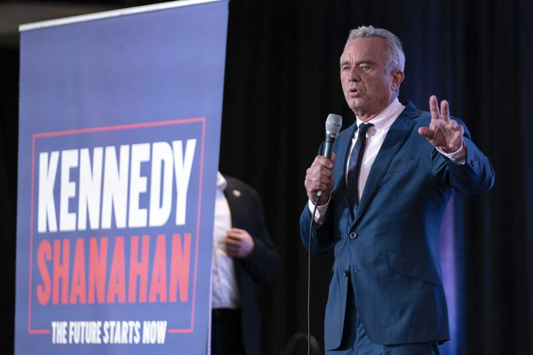 Independent presidential candidate Robert F. Kennedy Jr. speaks during the Libertarian National Convention at the Washington Hilton in Washington, Friday, May 24, 2024. (AP Photo/Jose Luis Magana)