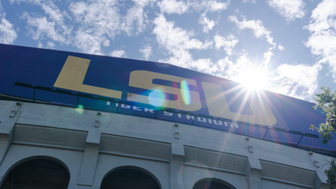 Clouds pass over Tiger Stadium on Monday, March 20, 2023, on LSU’s campus in Baton Rouge, La.